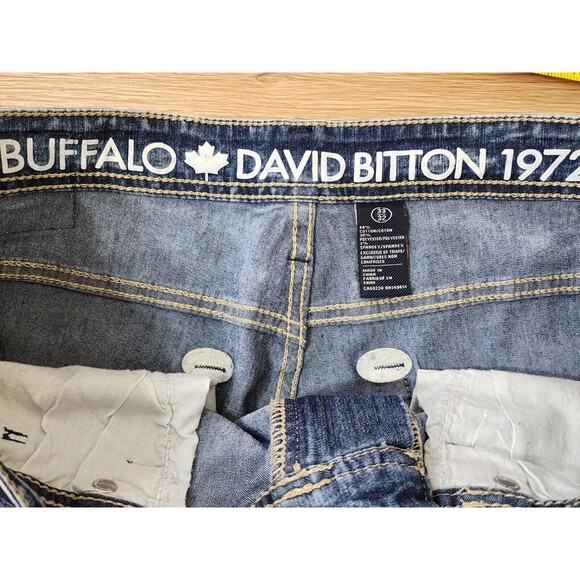 Buffalo David Bitton Evan-X Slim Straight Leg Basic Jean 34" Stretch Acid Wash - Picture 6 of 9